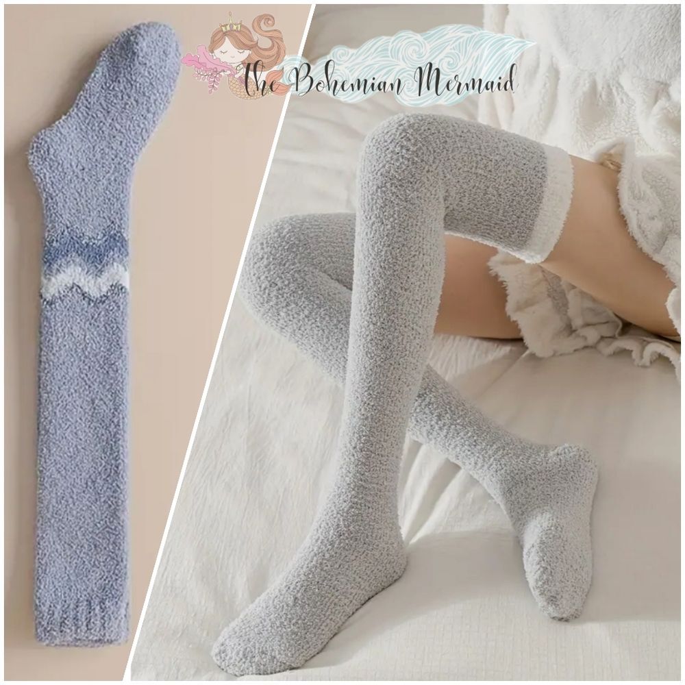🍒NWT🍒 2 PK PLUSH WINTER THIGH HIGH CLOUD  SOCKS